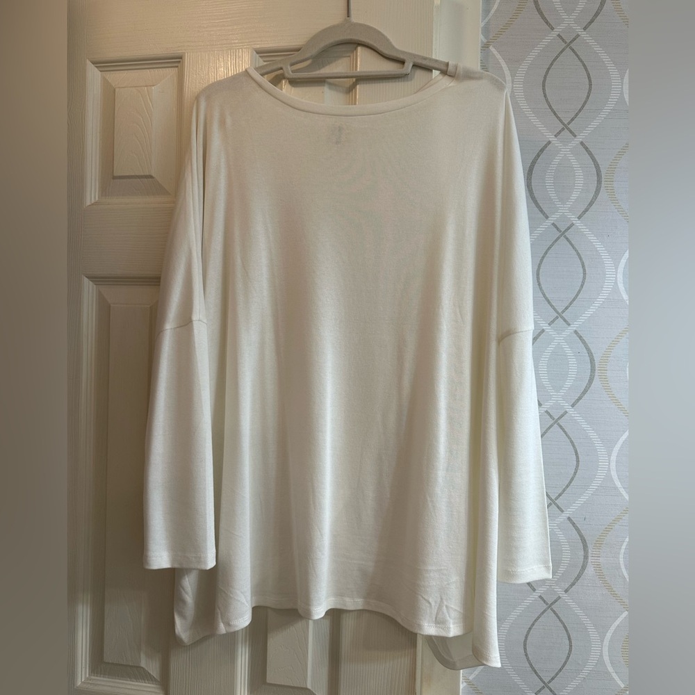 Umgee Cream Long Sleeve Women's Knit Tunic Top